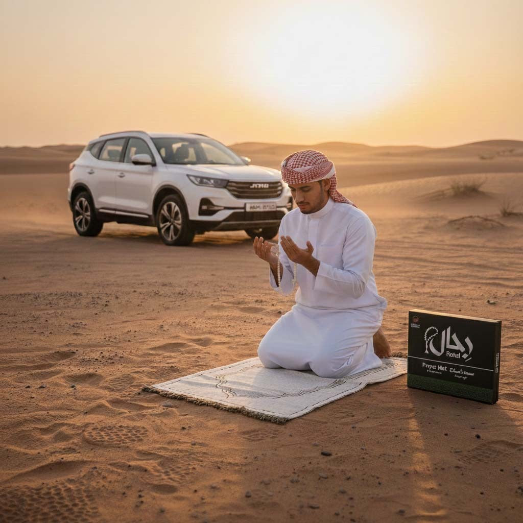 Rehal Prayer Mat with Tasbeeh – Lightweight Travel Prayer Mat Set for Daily Salah