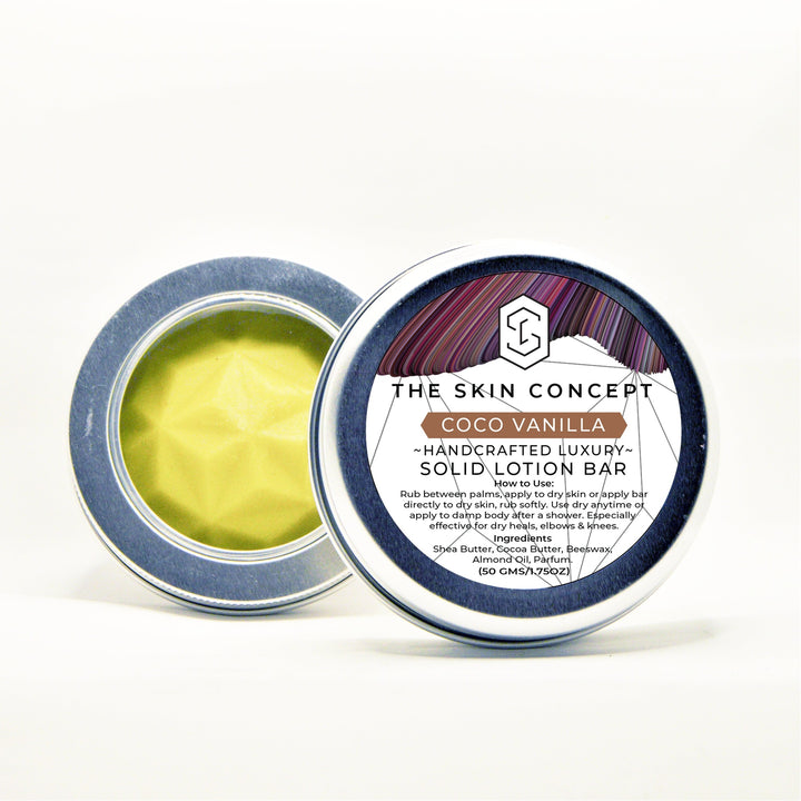 Handmade Vegan Solid Lotion Bar - Coco Vanilla- The Skin Concept