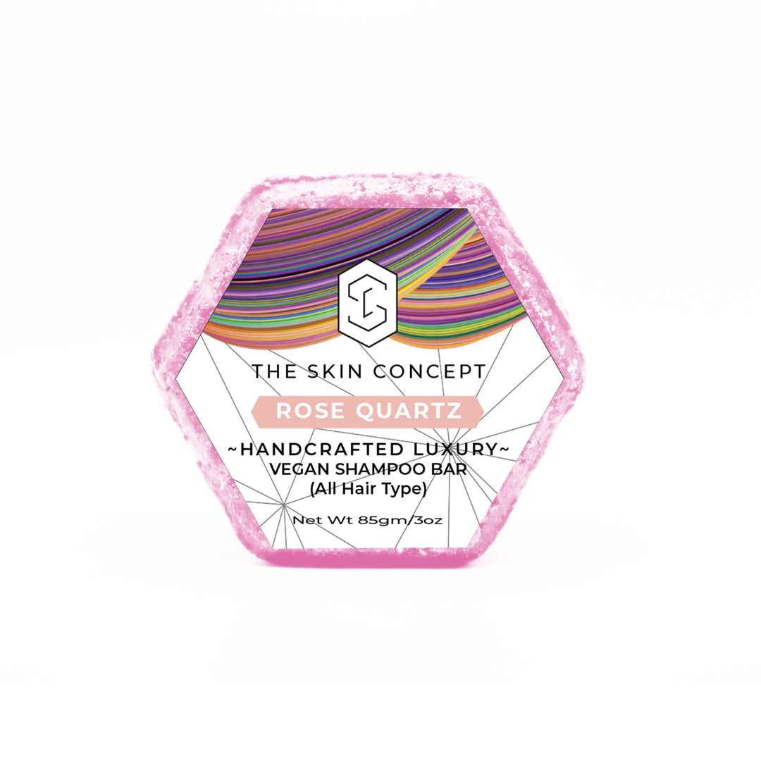 HANDMADE VEGAN SOLID SHAMPOO BAR - ROSE QUARTZ- The Skin Concept