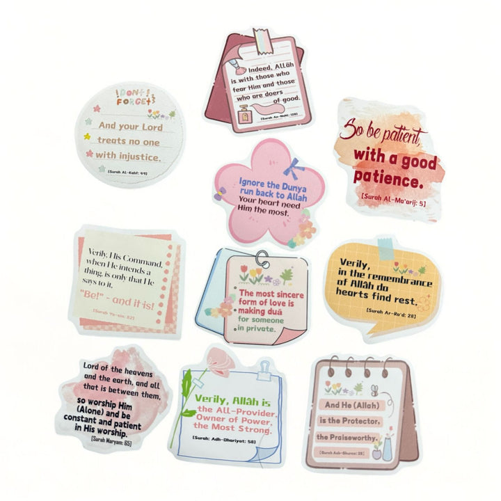 Islamic Inspirational Fridge Magnets – Set of 10 (Set 21)