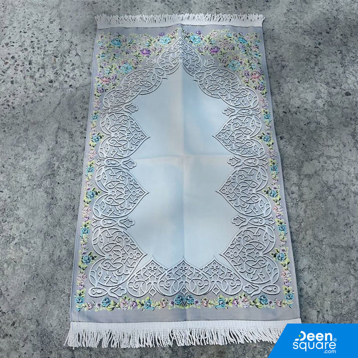 Turkish Embroidered Prayer Mat – Floral Border Design (70x110 cm)