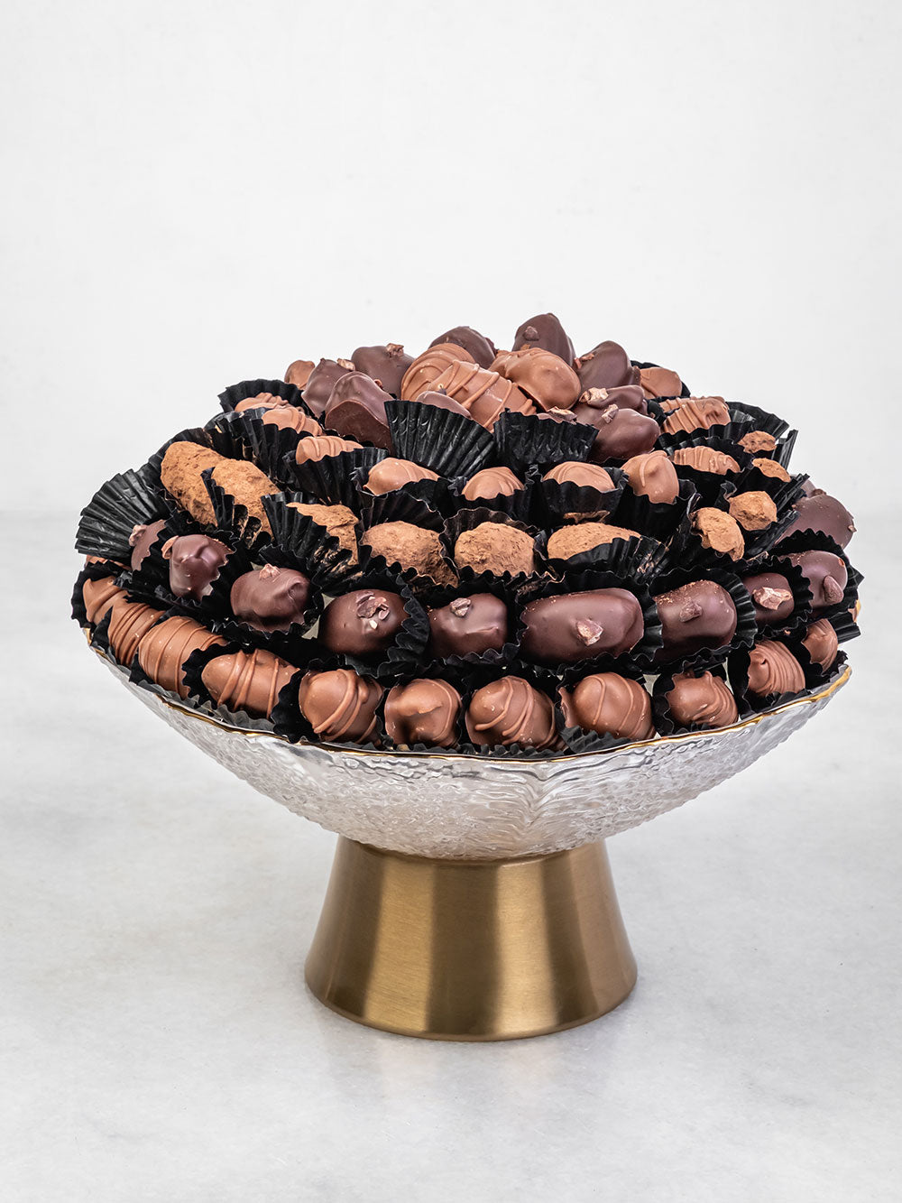 Crystal &amp; Brass Platter | Luxury Dates &amp; Chocolate Gift Hamper UAE