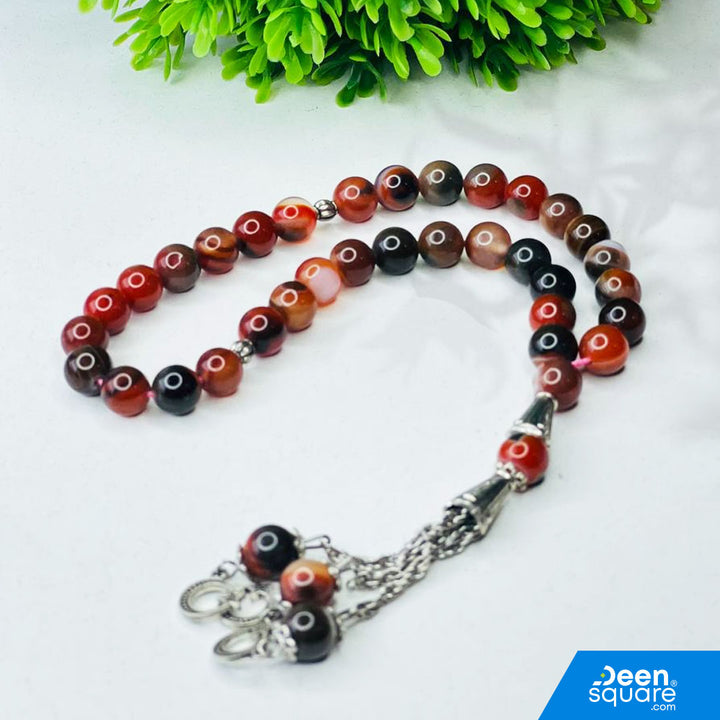Aqeeq Misbaha – 33 Beads Stone Tasbeeh (Aqiq Prayer Beads)
