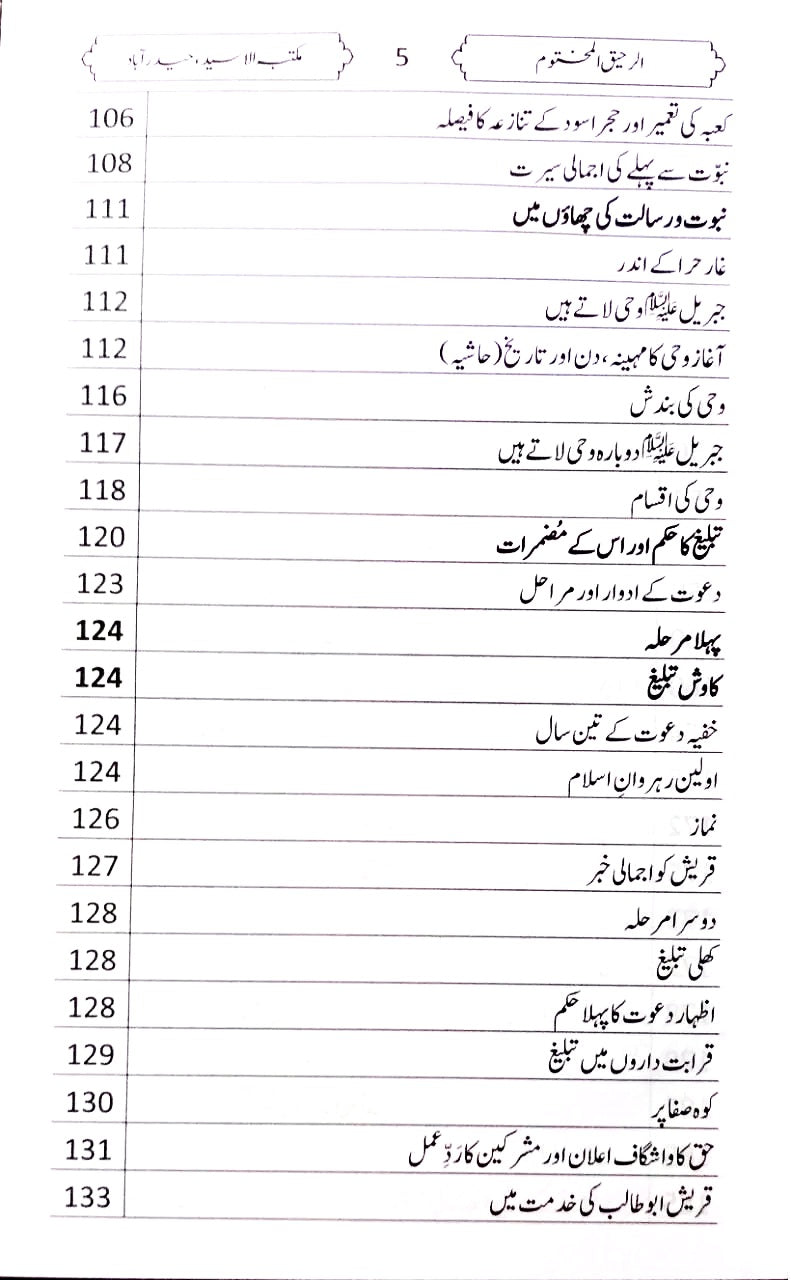 Urdu: Ar Raheeq  Al makhtum (الرحيق المختوم)