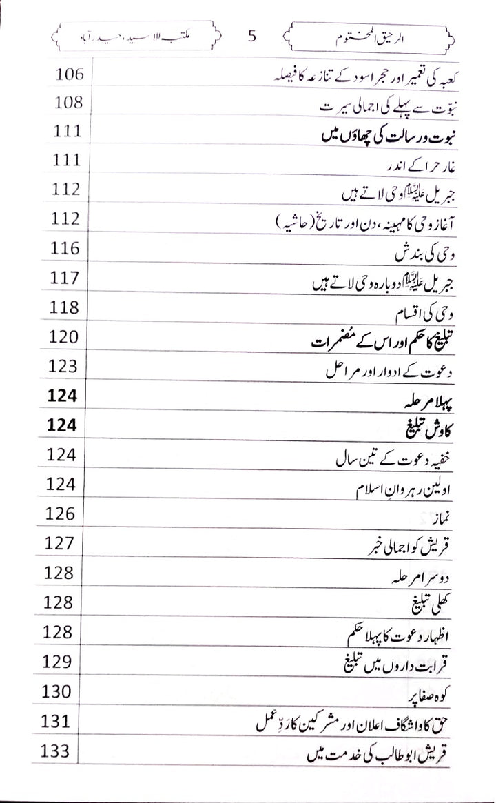 Urdu: Ar Raheeq  Al makhtum (الرحيق المختوم)