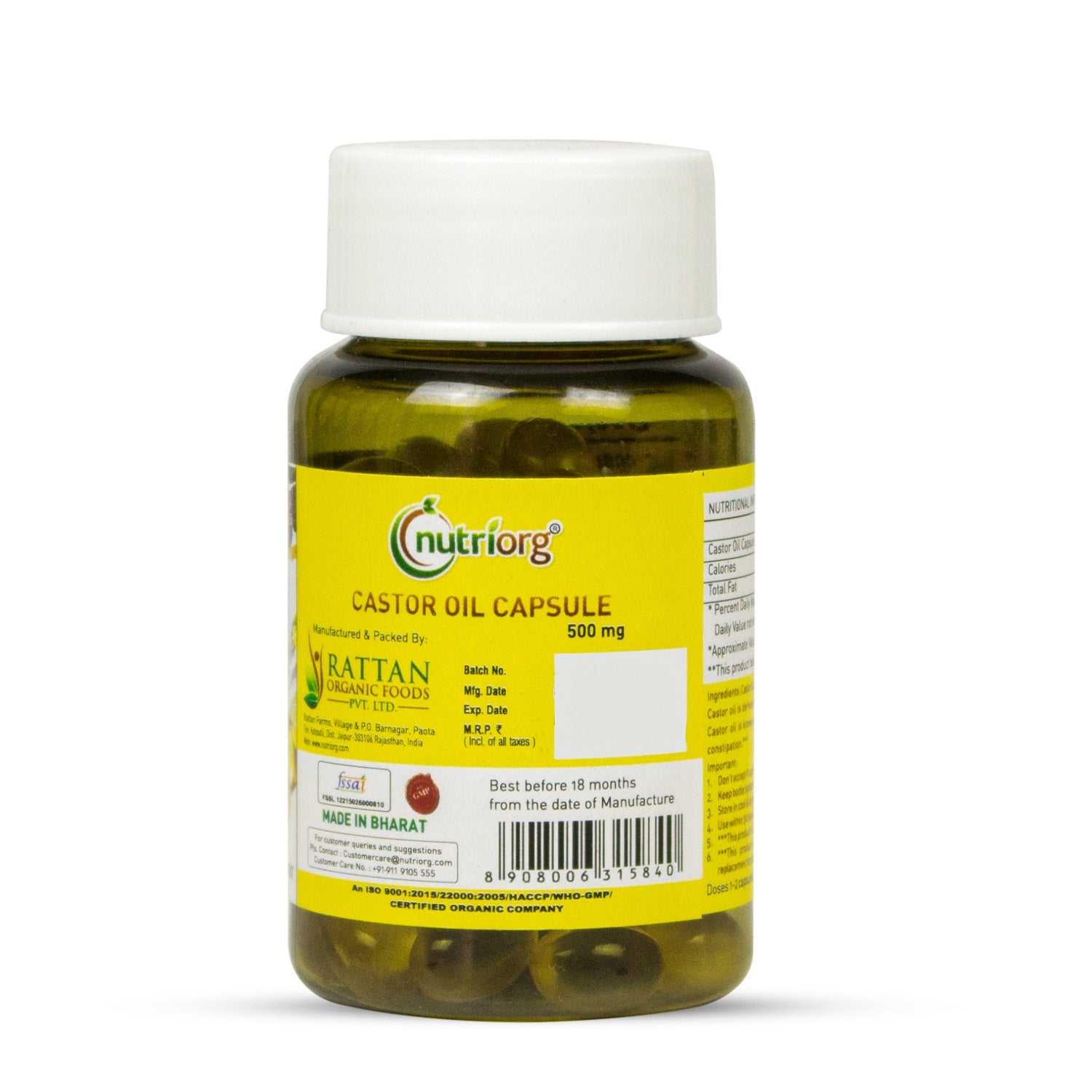 Nutriorg Castor oil soft gel 60 capsule