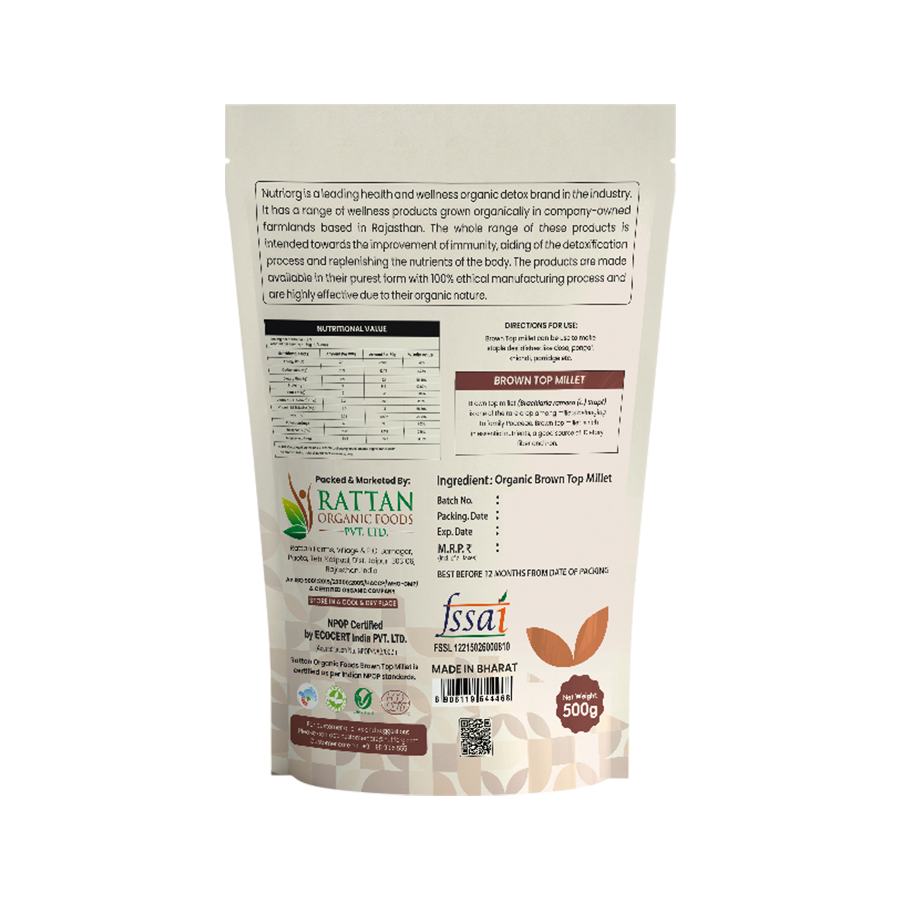 Nutriorg Organic Brown Top Millet 500gm