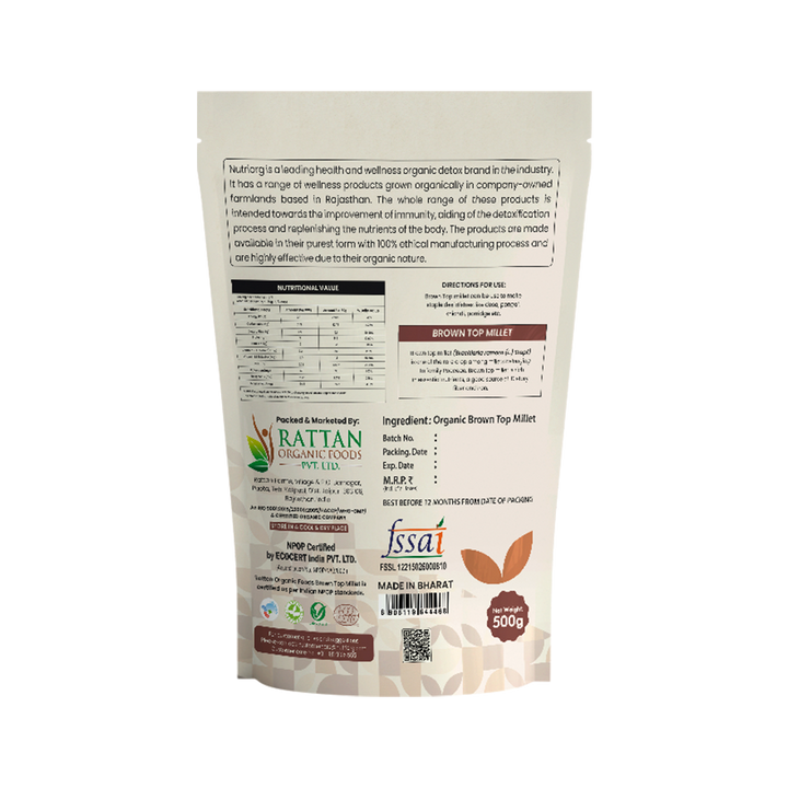 Nutriorg Organic Brown Top Millet 500gm