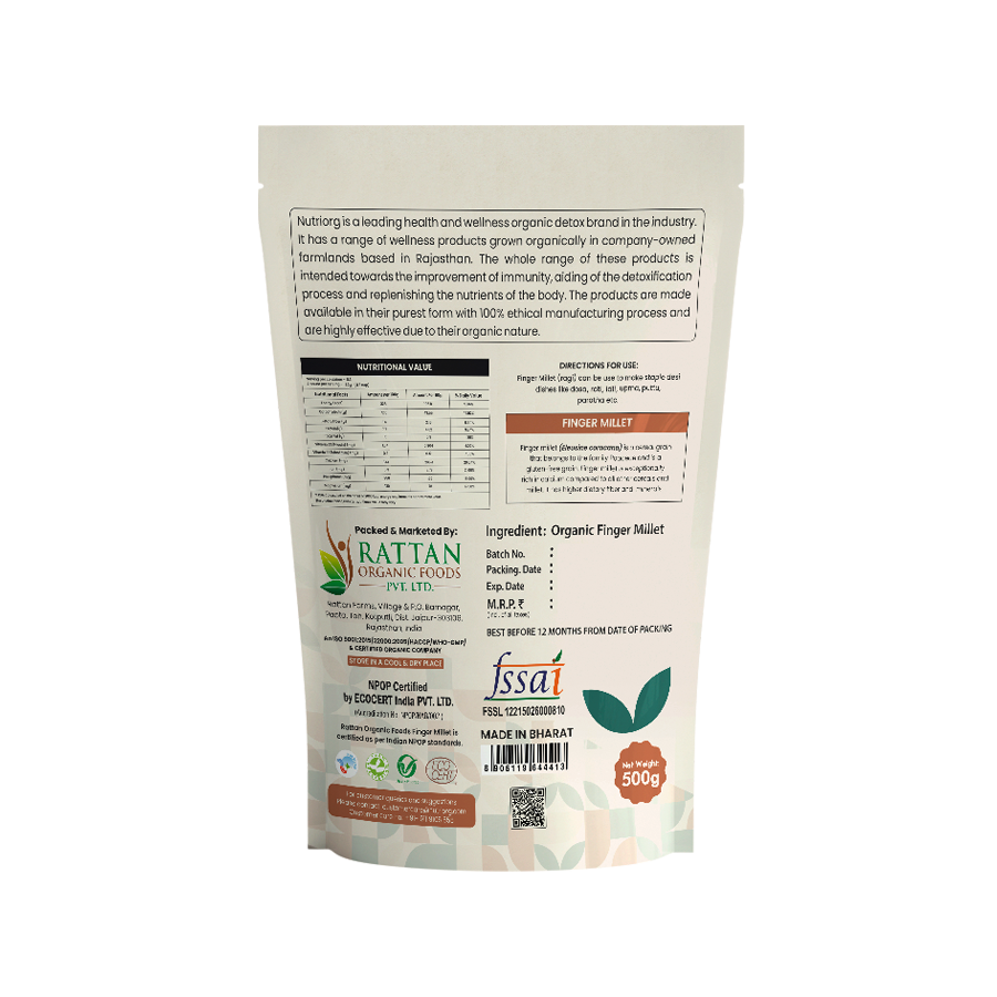Nutriorg Organic Finger Millet (Ragi) 500g