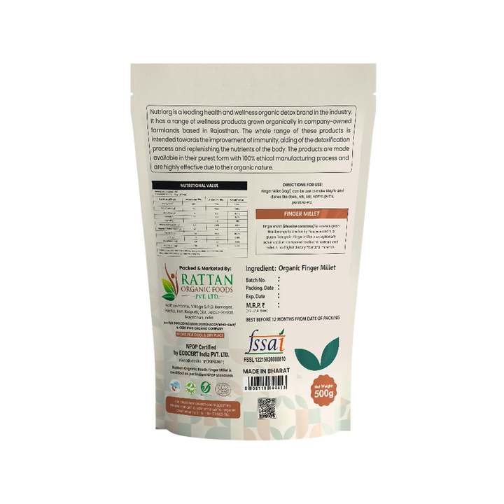 Nutriorg Organic Finger Millet (Ragi) 500g