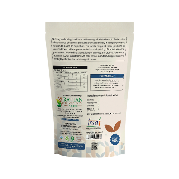 Nutriorg Organic Foxtail Millet 500g