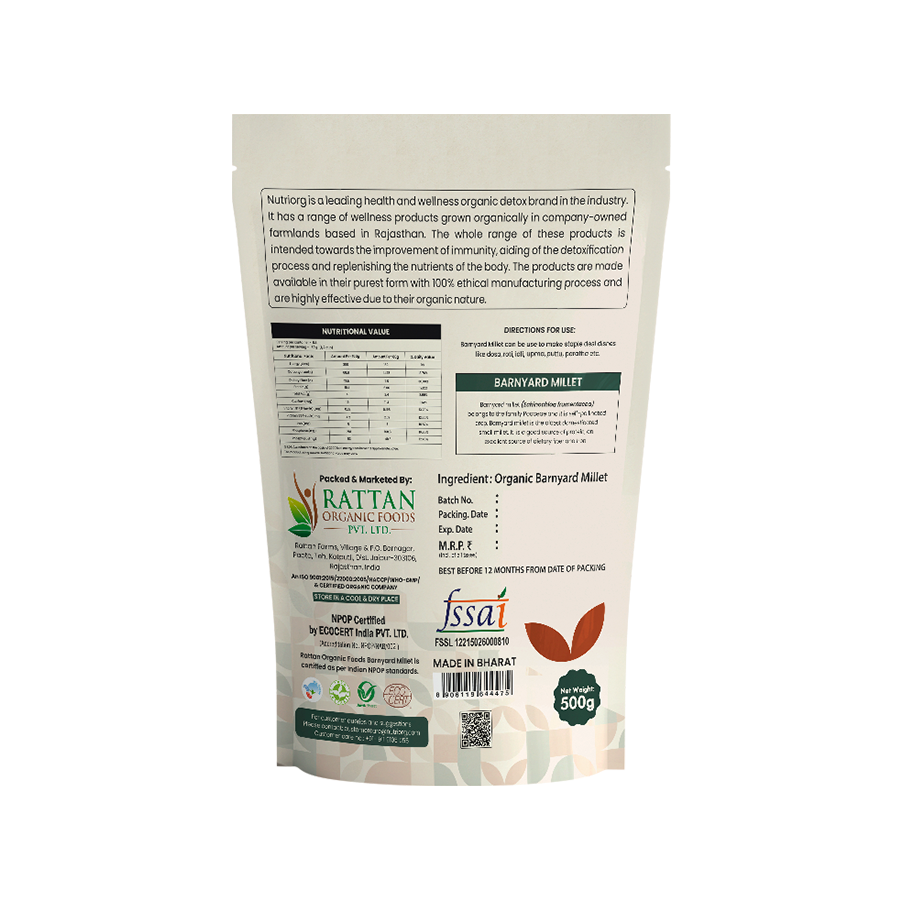 Nutriorg Organic Barnyard Millet 500gm