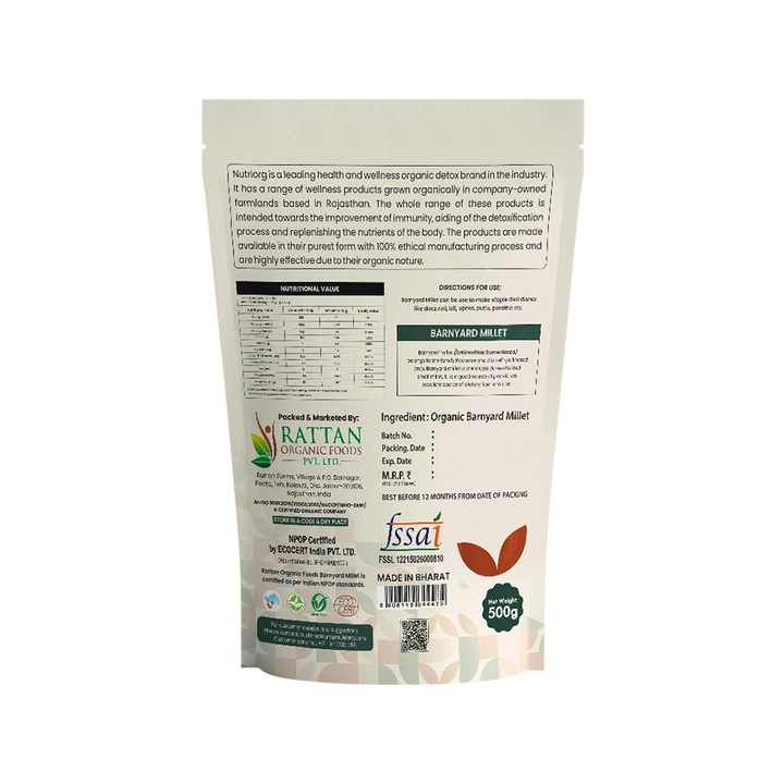 Nutriorg Organic Barnyard Millet 500gm