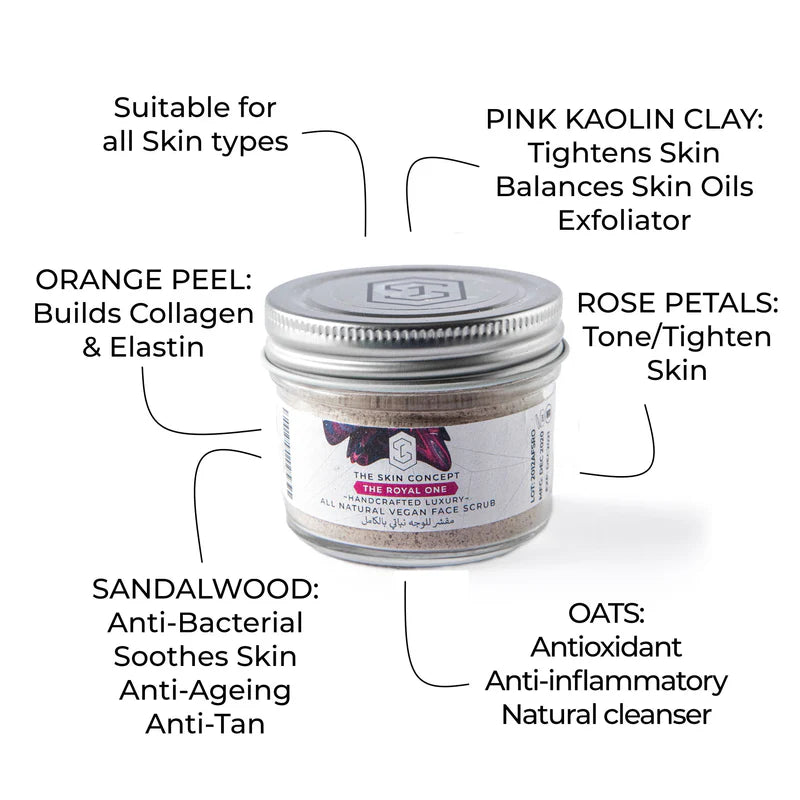 Handcrafted Luxury All Natural Vegan Facial Scrub | The Royal One | The Skin Concept