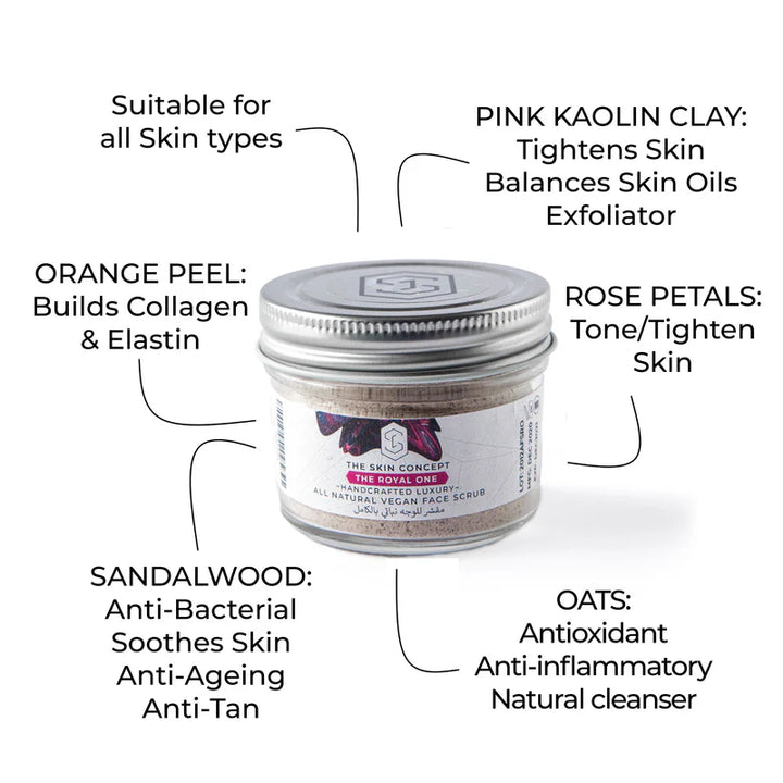 Handcrafted Luxury All Natural Vegan Facial Scrub | The Royal One | The Skin Concept