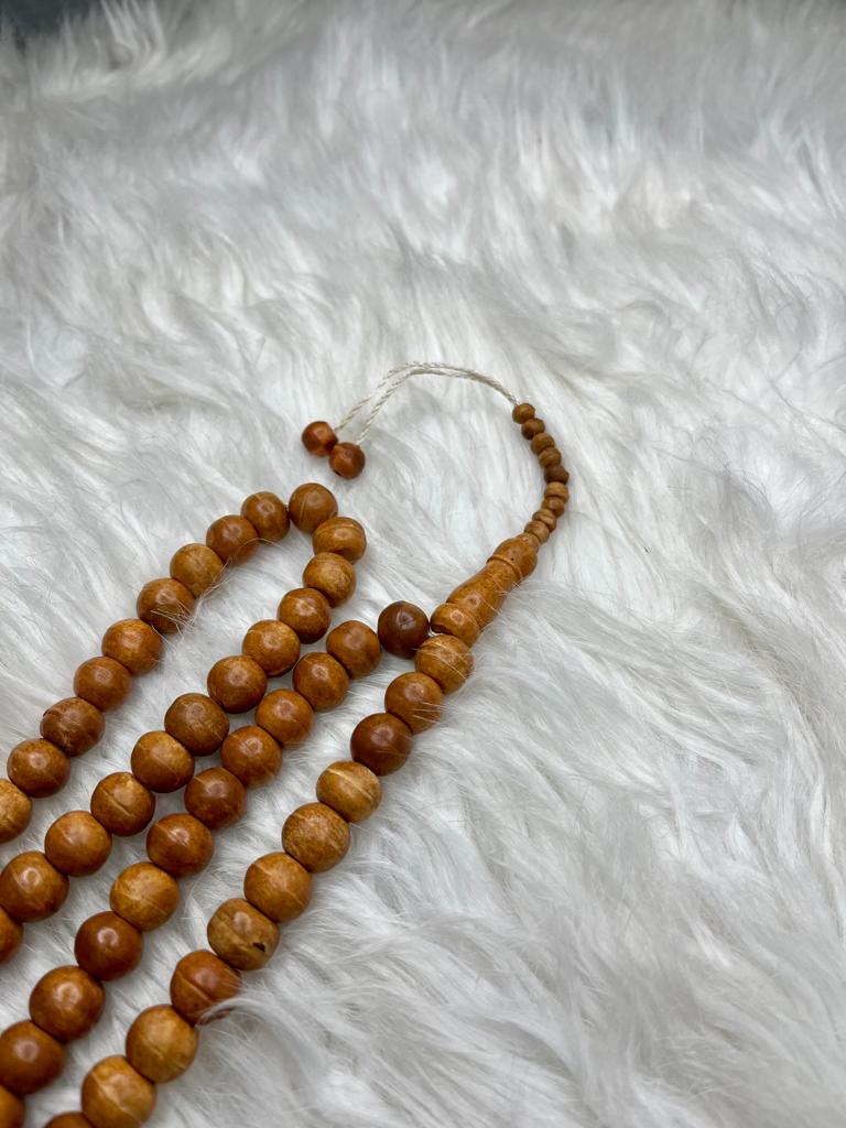 99 beads Wooden Tasbeeh Beige Color - 14mm beads size