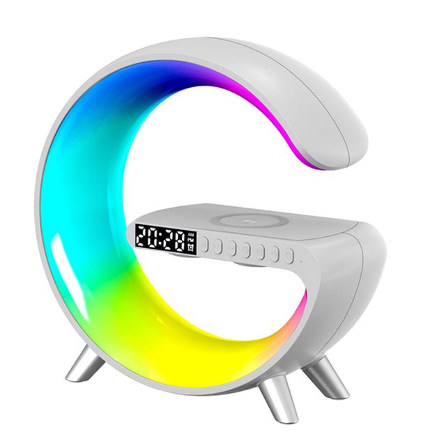 Buy BT G table lamp with clock, 15W wireless charger &amp; sunrise alarm at buy at deensquare.com. Smart LED lamp in Dubai | UAE.