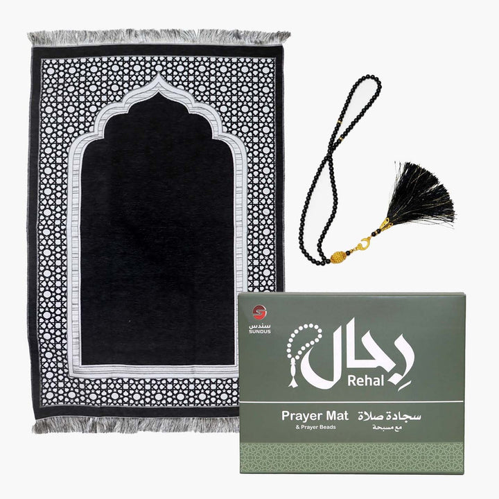 Rehal Prayer Mat with Tasbeeh – Lightweight Travel Prayer Mat Set for Daily Salah