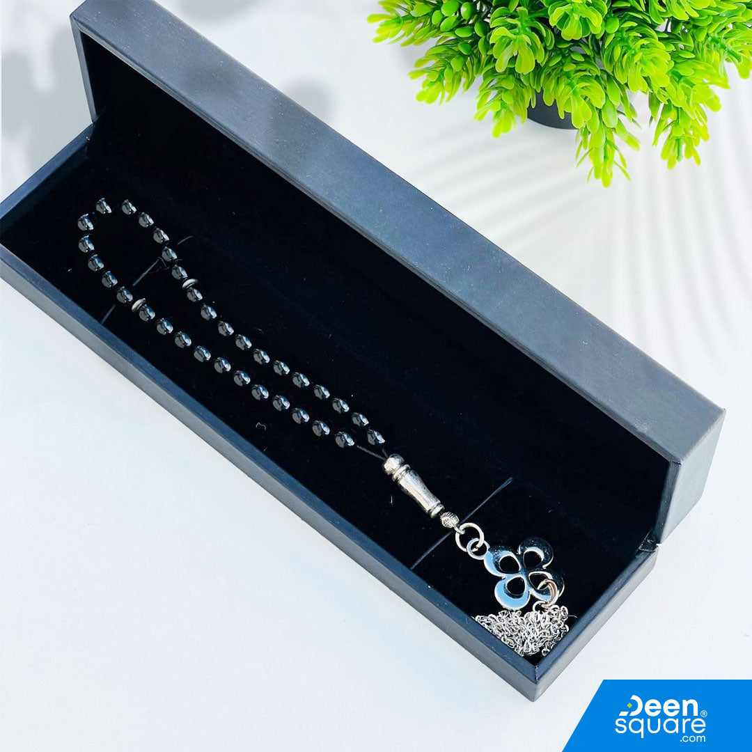 33 Beads Amber Stone Tasbeeh (تسبيح‎‎) | Black