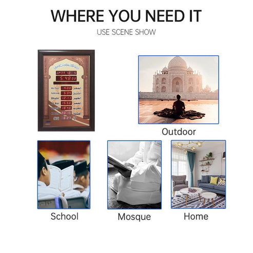Azan Wall Clock | Mosque Prayer Rooms Clock