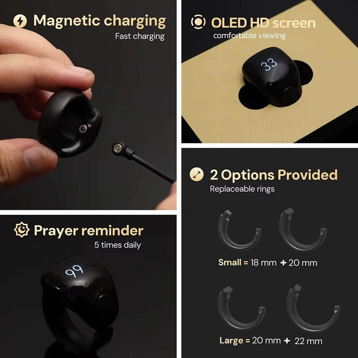 Zikr Ring Smart Tasbeeh Counter Weslamic iTasbih Ring - Salam (Size 20mm - 22mm)