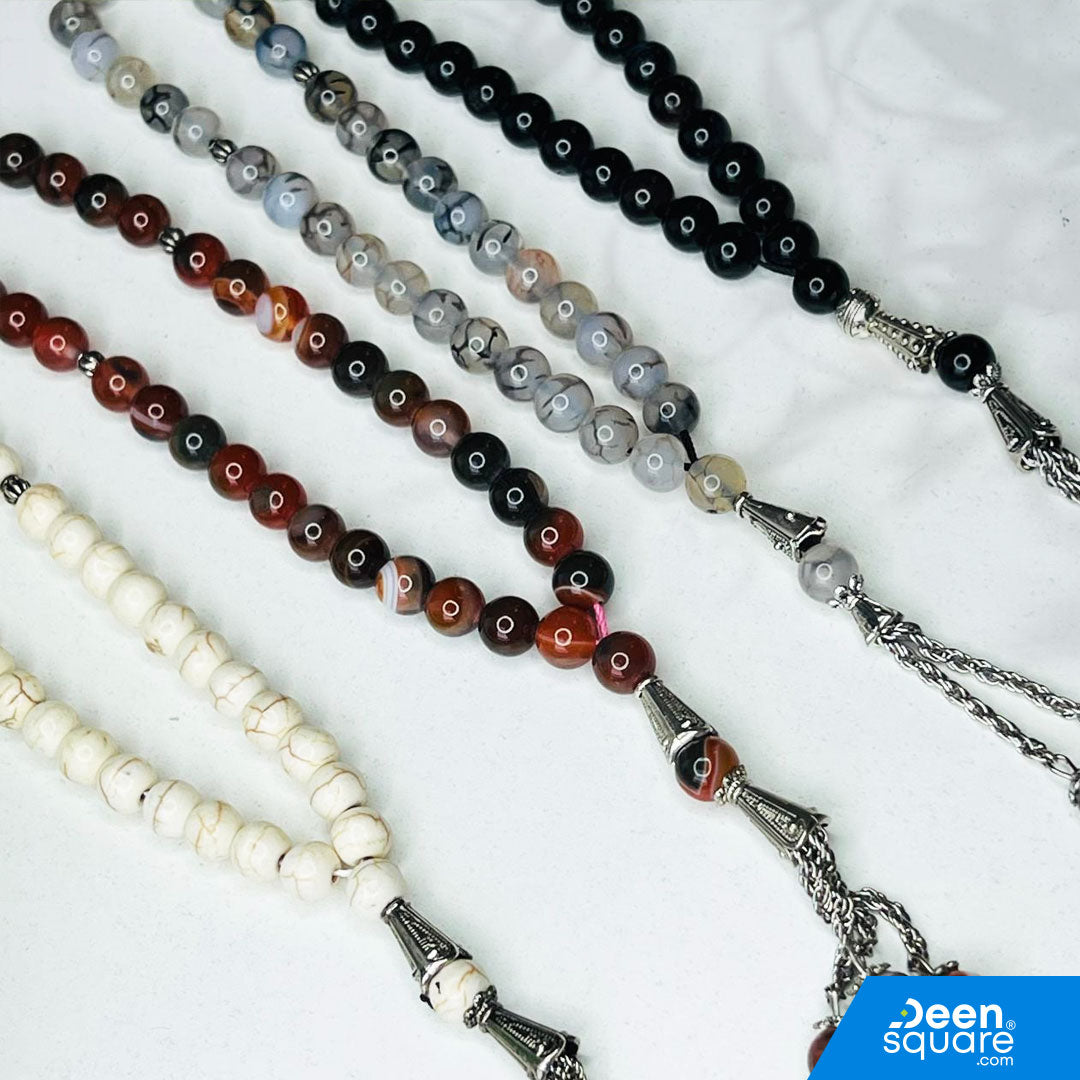 Aqeeq Misbaha – 33 Beads Stone Tasbeeh (Aqiq Prayer Beads)