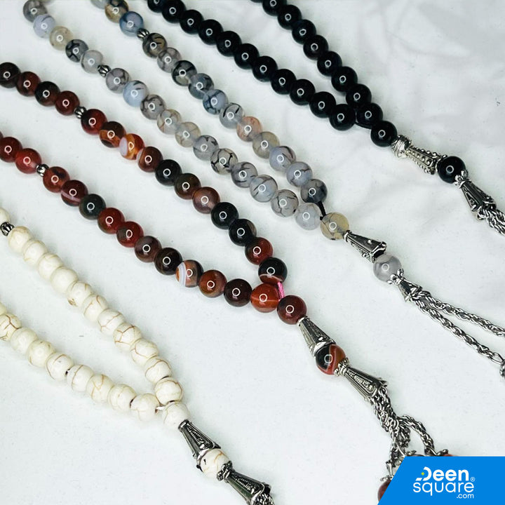 Aqeeq Misbaha – 33 Beads Stone Tasbeeh (Aqiq Prayer Beads)