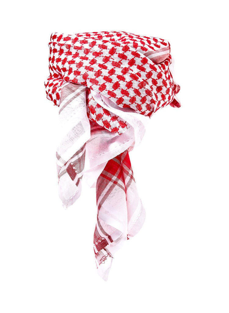 Stitched Hamdaniya Shemagh (Ghatra) Red & White for Men