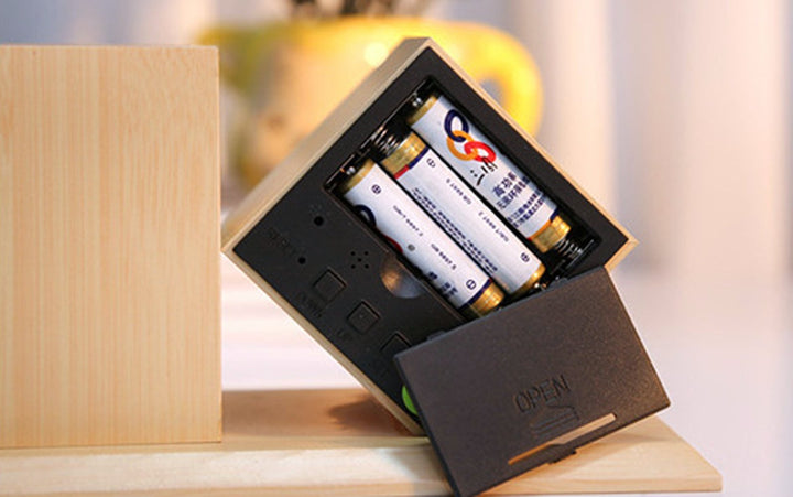 Buy CN2025 wooden pen holder with digital LED clock at deensquare.com. Stylish desk organizer for office &amp; home in Dubai | UAE.