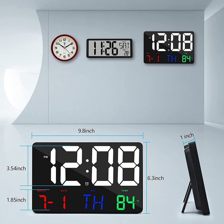 White LED Digital Wall Clock with Remote (Model No: 717) - 16 x 25 cm