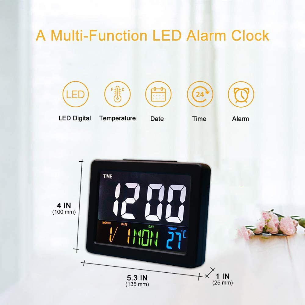 LED Digital Alarm Clock with Date &amp; Temperature Display (Model No: GH-2000)