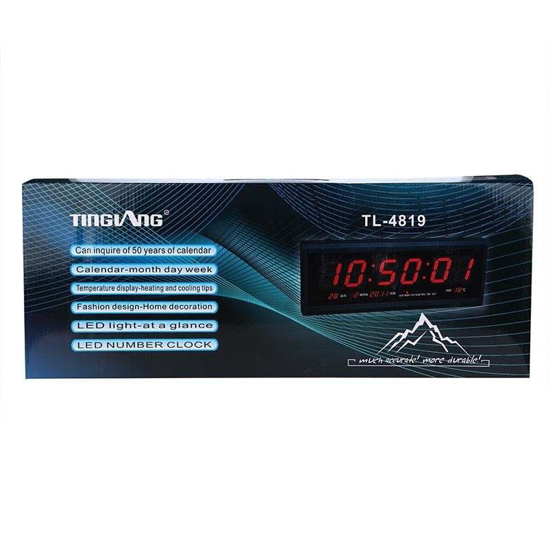 Crony TL-4819 clock Digital LED Clock Wall Clock Office Clock Shows Time Date Day Temperature 