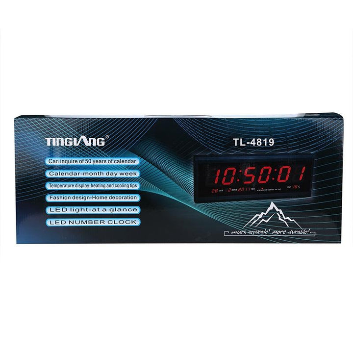 Crony TL-4819 clock Digital LED Clock Wall Clock Office Clock Shows Time Date Day Temperature 