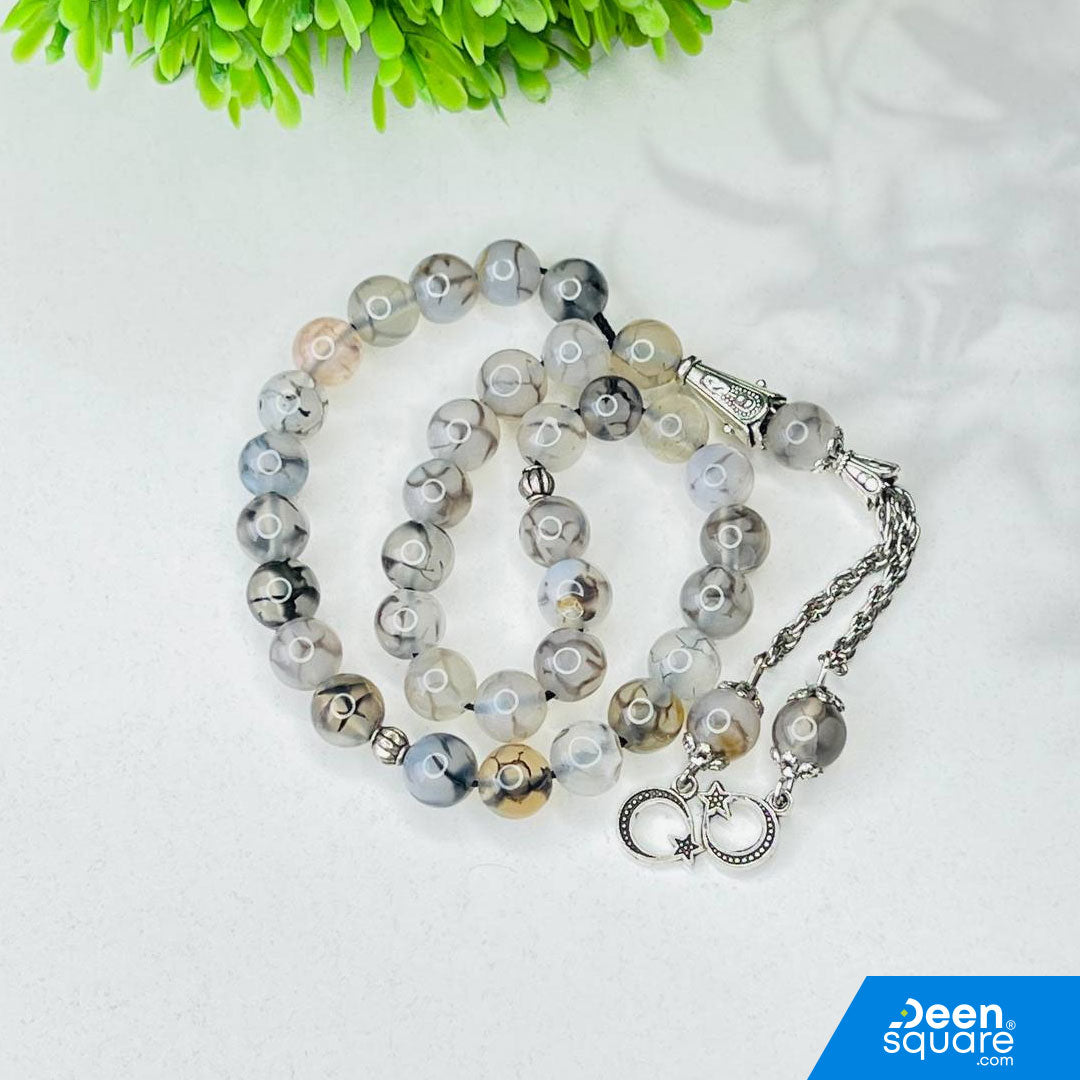 Aqeeq Misbaha – 33 Beads Stone Tasbeeh (Aqiq Prayer Beads)