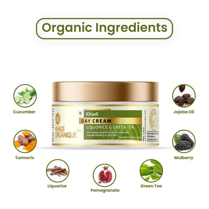 Day Cream (Liquorice & Green tea) - Khadi Organique