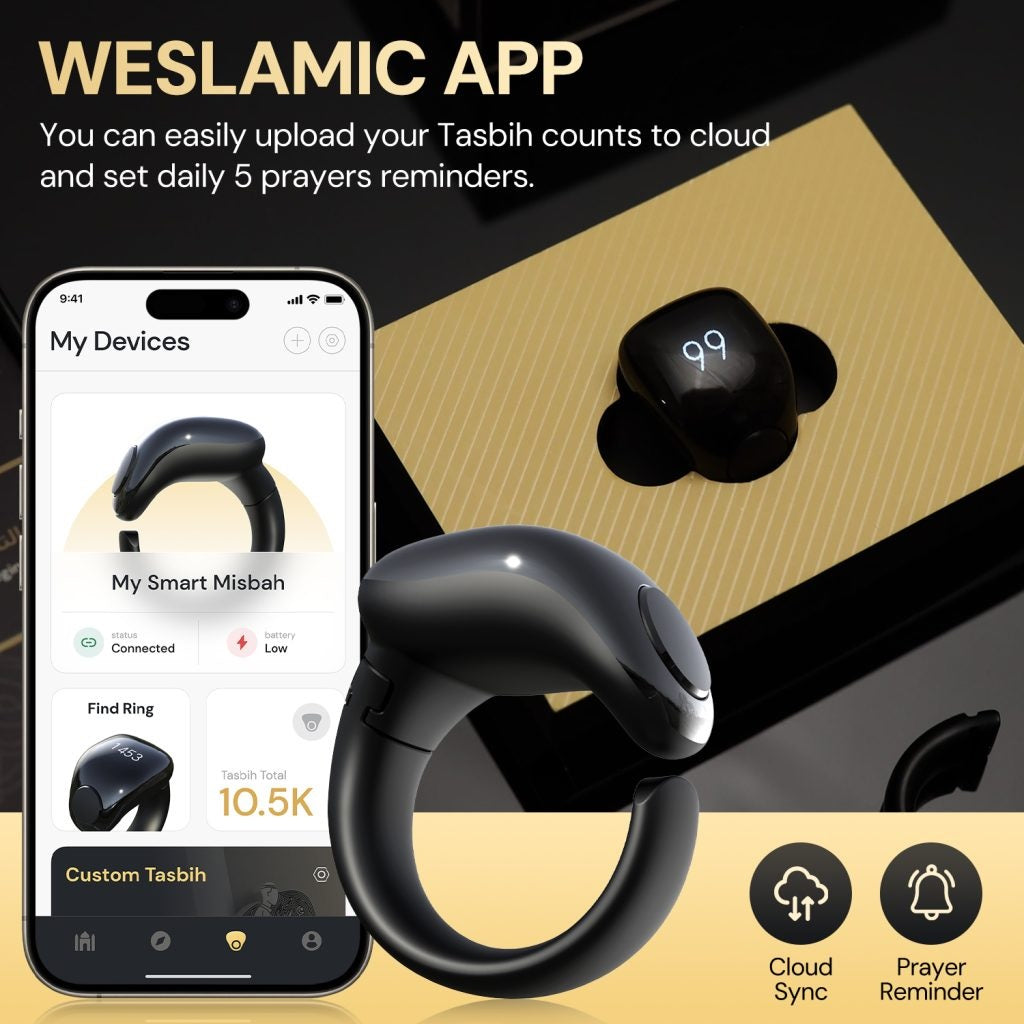 Zikr Ring Smart Tasbeeh Counter Weslamic iTasbih Ring - Salam (Size 20mm - 22mm)