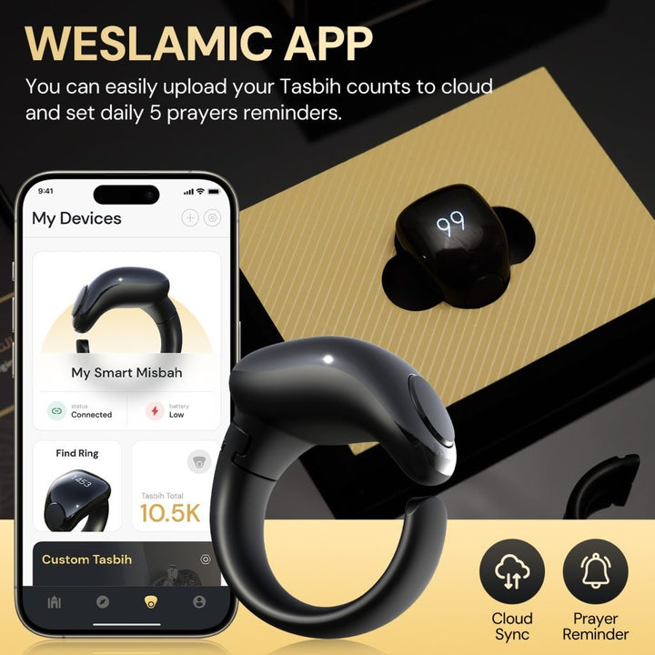 Zikr Ring Smart Tasbeeh Counter Weslamic iTasbih Ring - Salam (Size 20mm - 22mm)