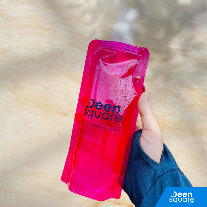 Foldable Water Bottle for Hajj and Umrah - 500ml | زجاجة مياه قابلة للطي للحج والعمرة - 500 مل