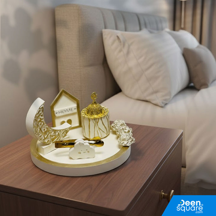 Ramadan Home Decor Set - Ceramic Collection (8 Inch Tray Set)