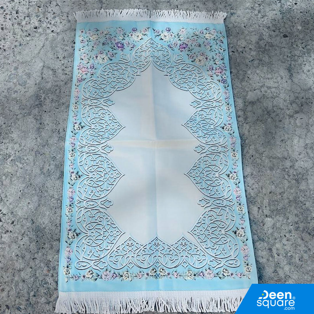 Turkish Embroidered Prayer Mat – Floral Border Design (70x110 cm)