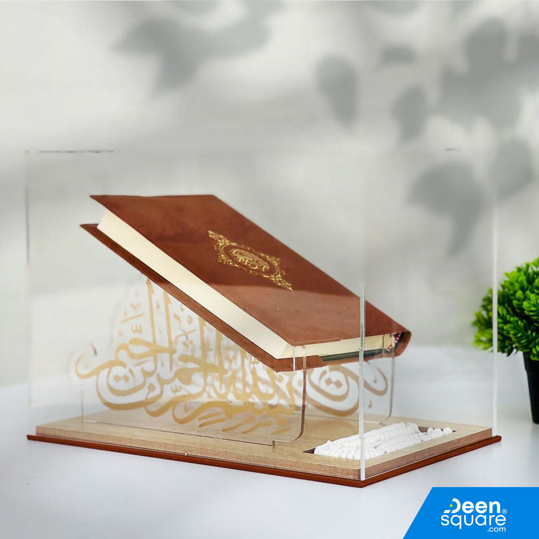 Elegant Quran & Tasbeeh with Acrylic Display Box