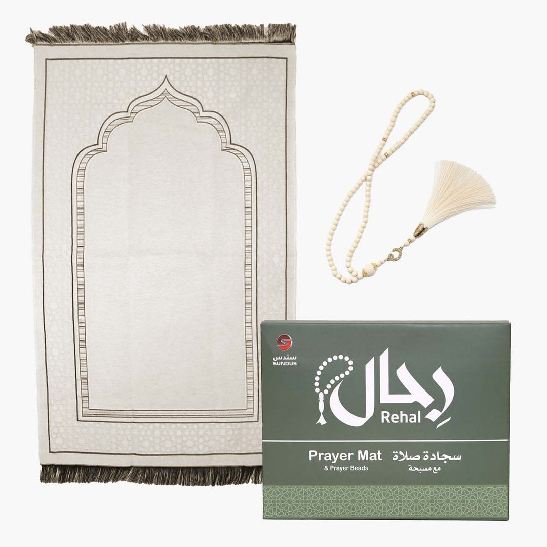 Rehal Prayer Mat with Tasbeeh – Lightweight Travel Prayer Mat Set for Daily Salah