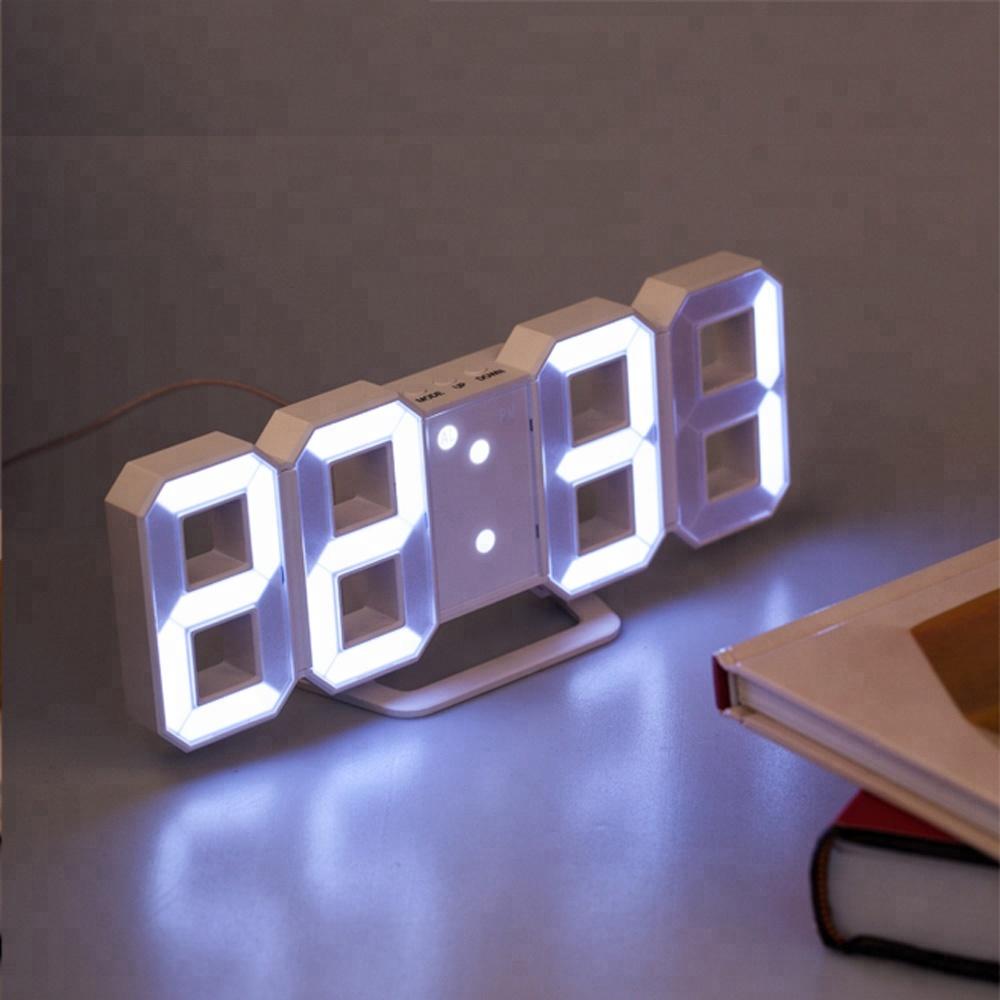 Buy ET524S 3D LED Digital Clock at deensquare.com Dubai | UAE. Modern wall clock with remote control, 3 brightness levels & night mode.