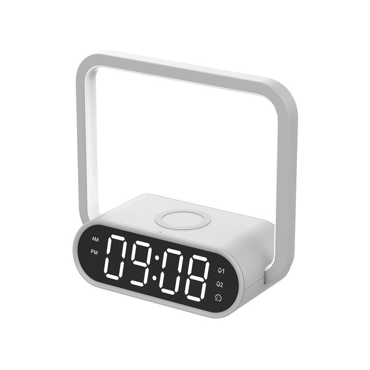 Buy F10 Wireless Charging Desk Lamp at deensquare.com Dubai | UAE. Features LED light, wireless charging, alarm clock &amp; touch dimming control.