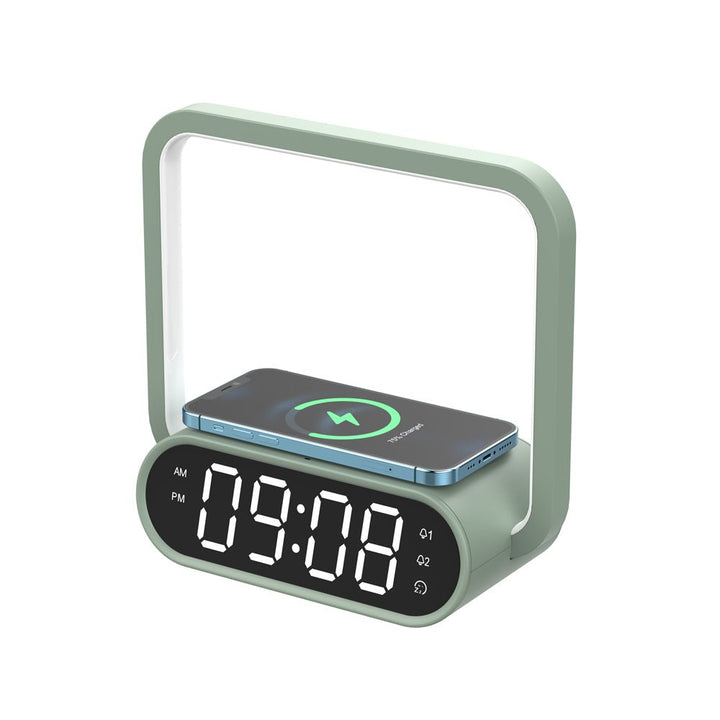 Buy F10 Wireless Charging Desk Lamp at deensquare.com Dubai | UAE. Features LED light, wireless charging, alarm clock &amp; touch dimming control.