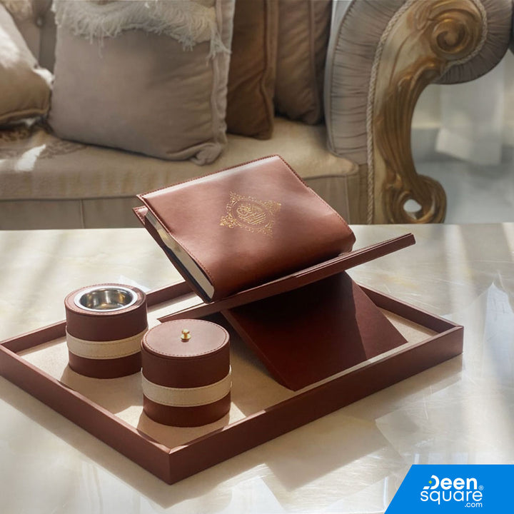 Premium Quran with Stand & Bakhoor Burner Gift Set with Acrylic Display Box