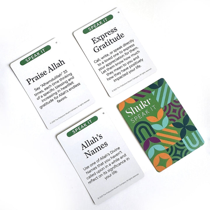 Shukr (Gratitude) Cards by the Productive Muslim Company