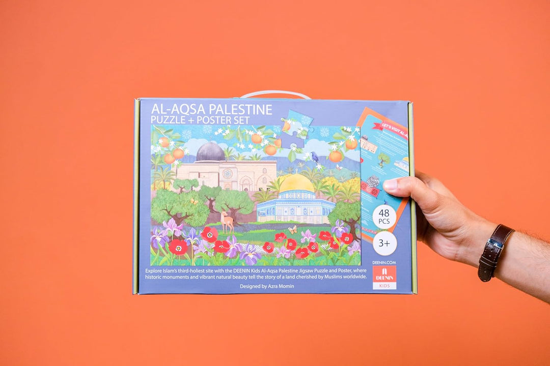 Kids Al Aqsa Palestine Puzzle + Poster Set - Engaging 48-Piece Floor Puzzle