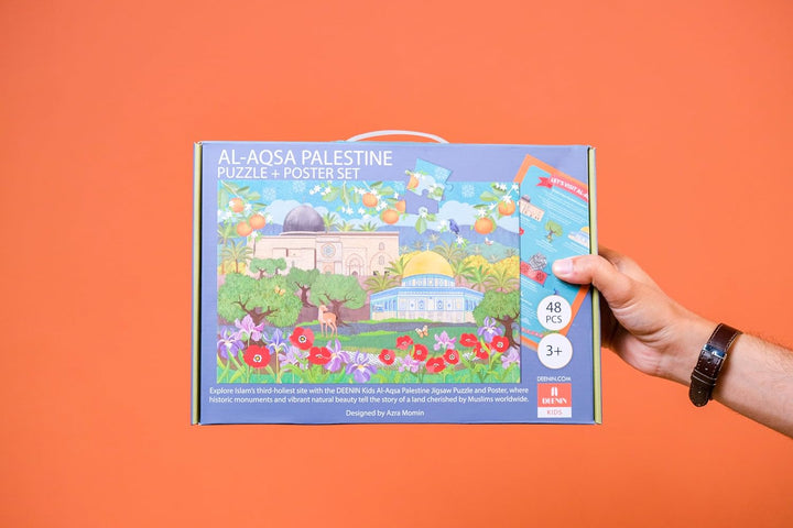 Kids Al Aqsa Palestine Puzzle + Poster Set - Engaging 48-Piece Floor Puzzle