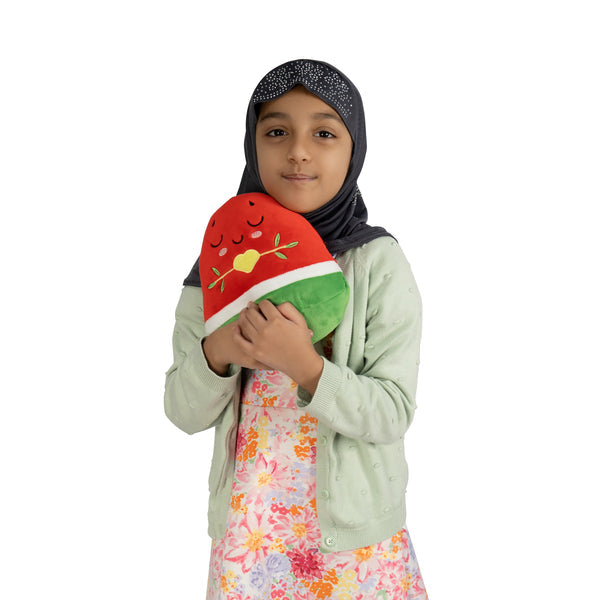 Watermelon Plushie - 20cm Soft Cuddly Pillow Adorable Fruit Plush Muslim Doll | Ramadan and Eid Gift